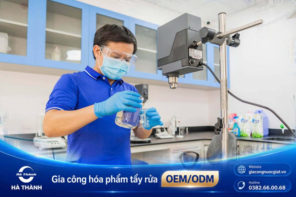 Bên trong công ty nhà máy xưởng sản xuất hóa phẩm tẩy rửa Hà Thành