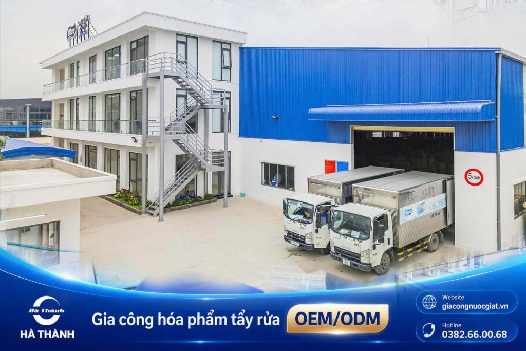 Bên trong công ty nhà máy xưởng sản xuất hóa phẩm tẩy rửa Hà Thành