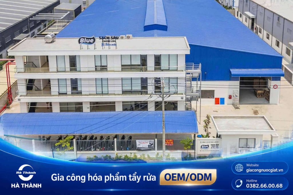 Bên trong công ty nhà máy xưởng sản xuất hóa phẩm tẩy rửa Hà Thành