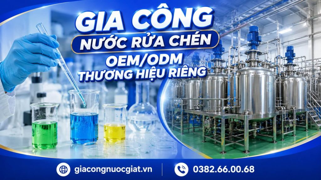 cach san xuat nuoc rua chen tai nha may khac gi pha che quy mo nho