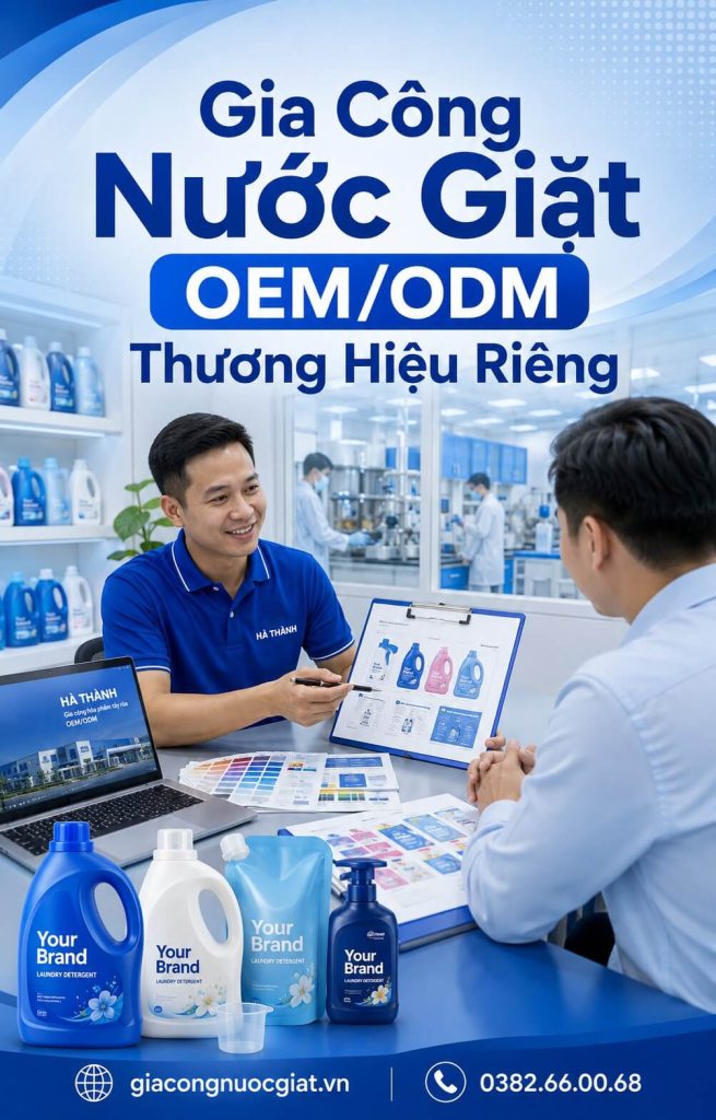 công ty nhà máy xưởng gia công sản xuất nước giặt xả quần áo Hà Thành 0382660068
