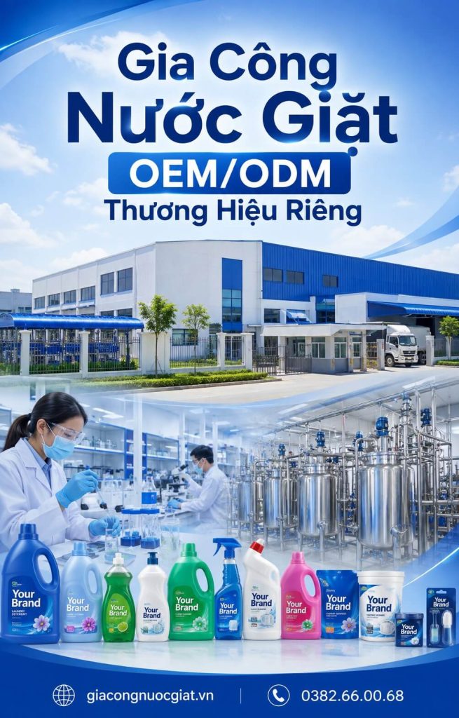 công ty nhà máy xưởng sản xuất gia công nước giặt xả quần áo Hà Thành 0382660068