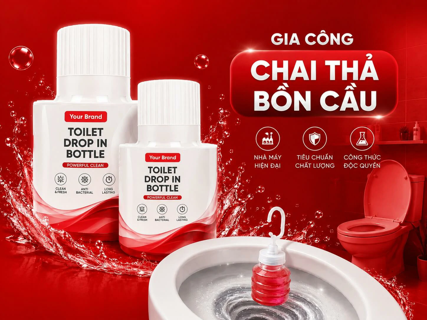 công ty nhà máy xưởng sản xuất gia công chai lọ cốc thả bồn cầu Hà Thành