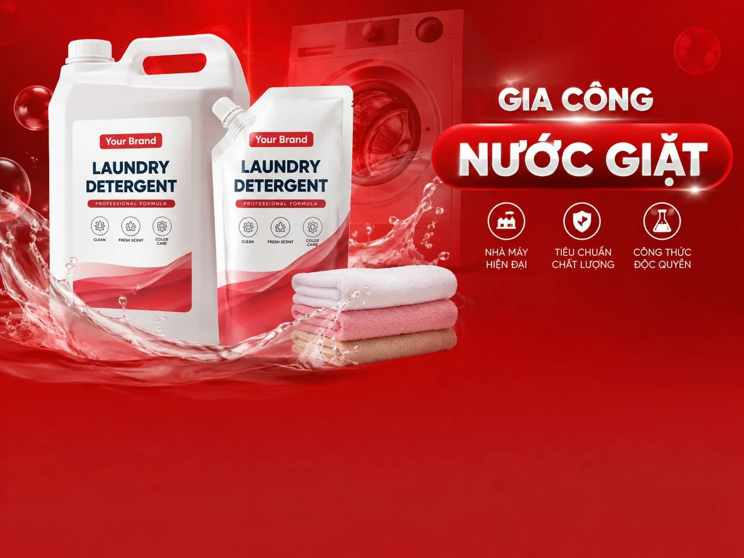công ty nhà máy xưởng gia công sản xuất nước giặt quần áo Hà Thành