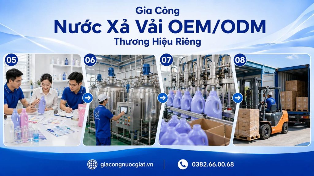 Sản xuất gia công nước xả vải OEM ODM tại nhà máy Hà Thành