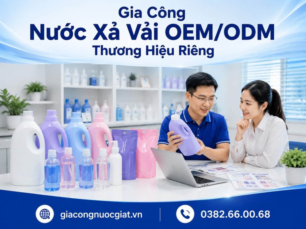 Sản xuất gia công nước xả vải OEM ODM tại nhà máy Hà Thành