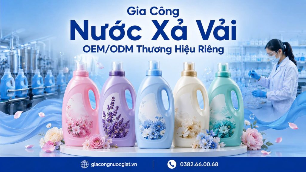 Sản xuất gia công nước xả vải OEM ODM tại nhà máy Hà Thành