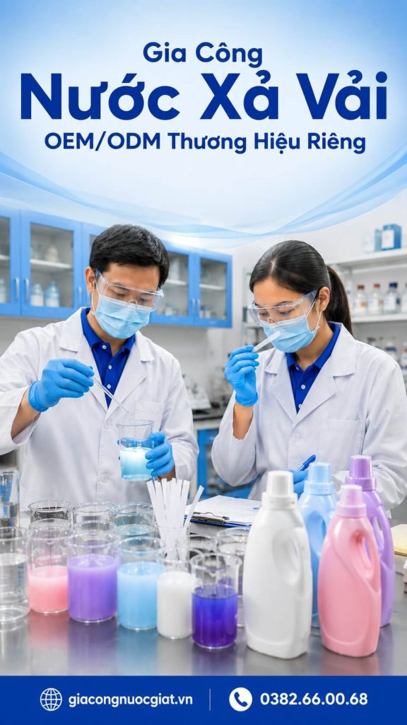Sản xuất gia công nước xả vải OEM ODM tại nhà máy Hà Thành