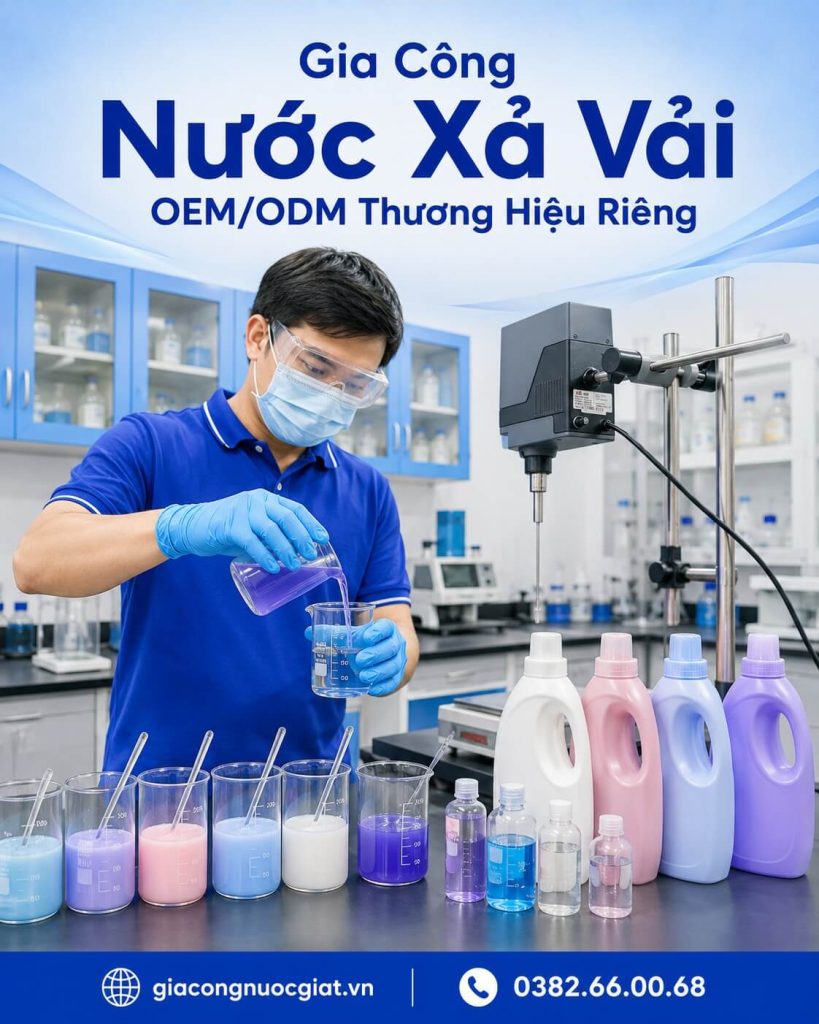 Sản xuất gia công nước xả vải OEM ODM tại nhà máy Hà Thành