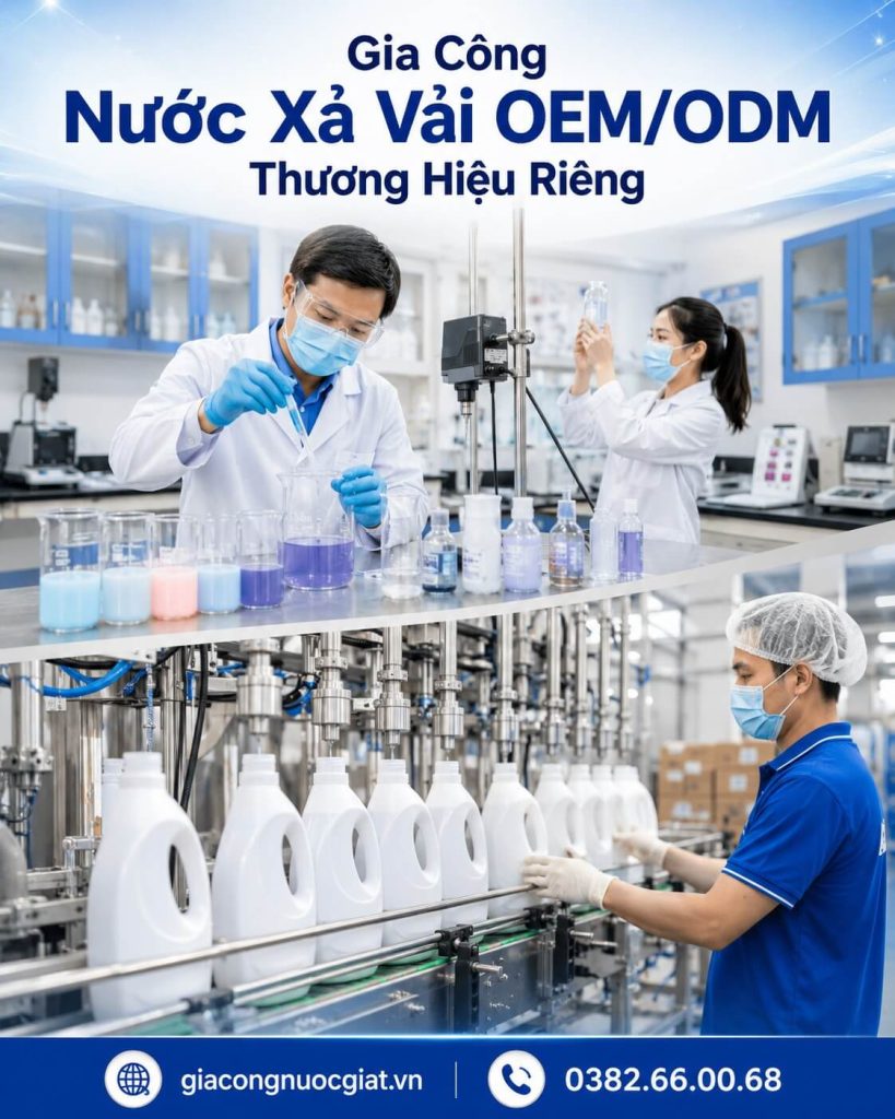 Sản xuất gia công nước xả vải OEM ODM tại nhà máy Hà Thành