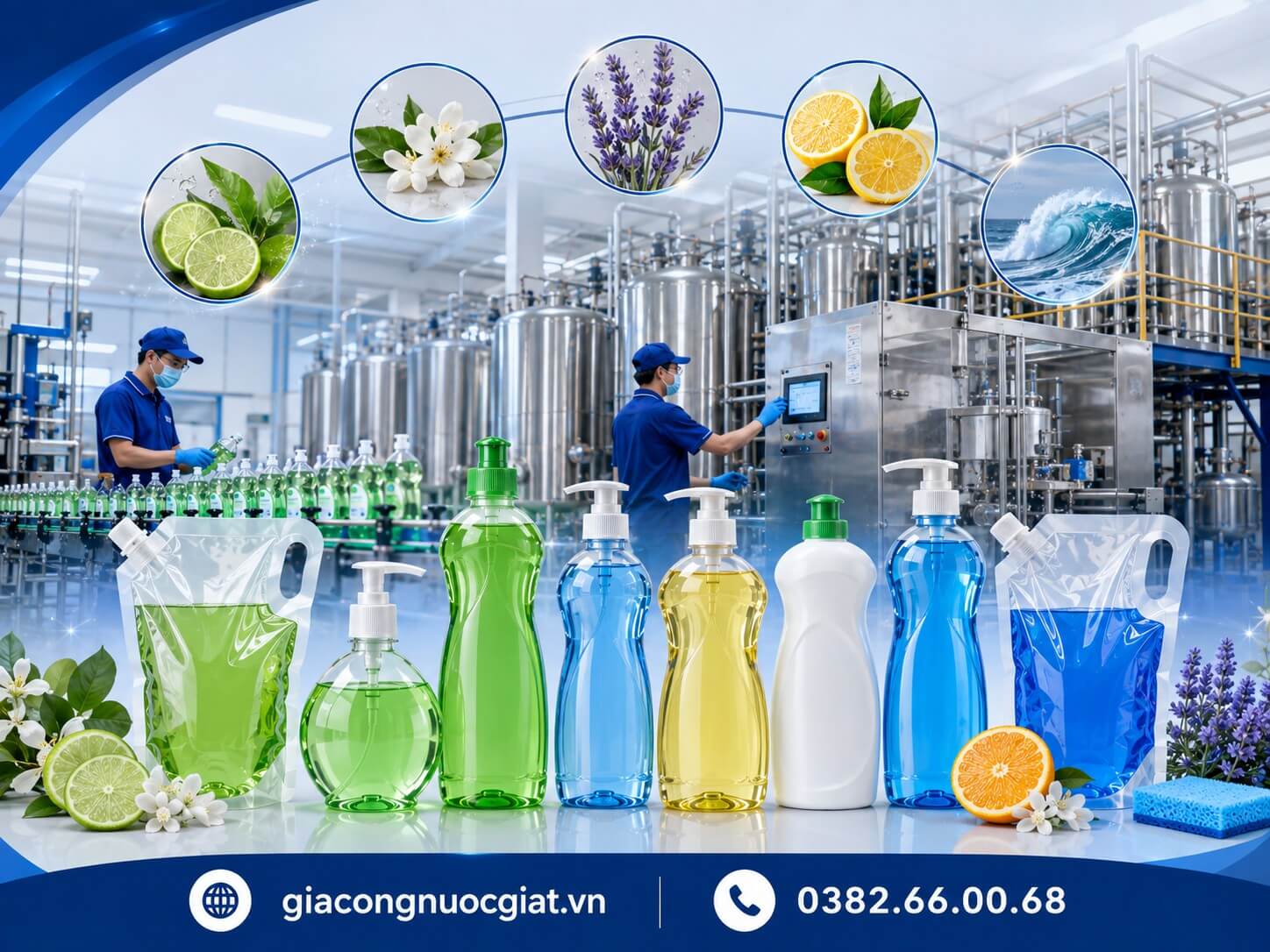 Gia công nước rửa chén theo định hướng mùi hương Hà Thành