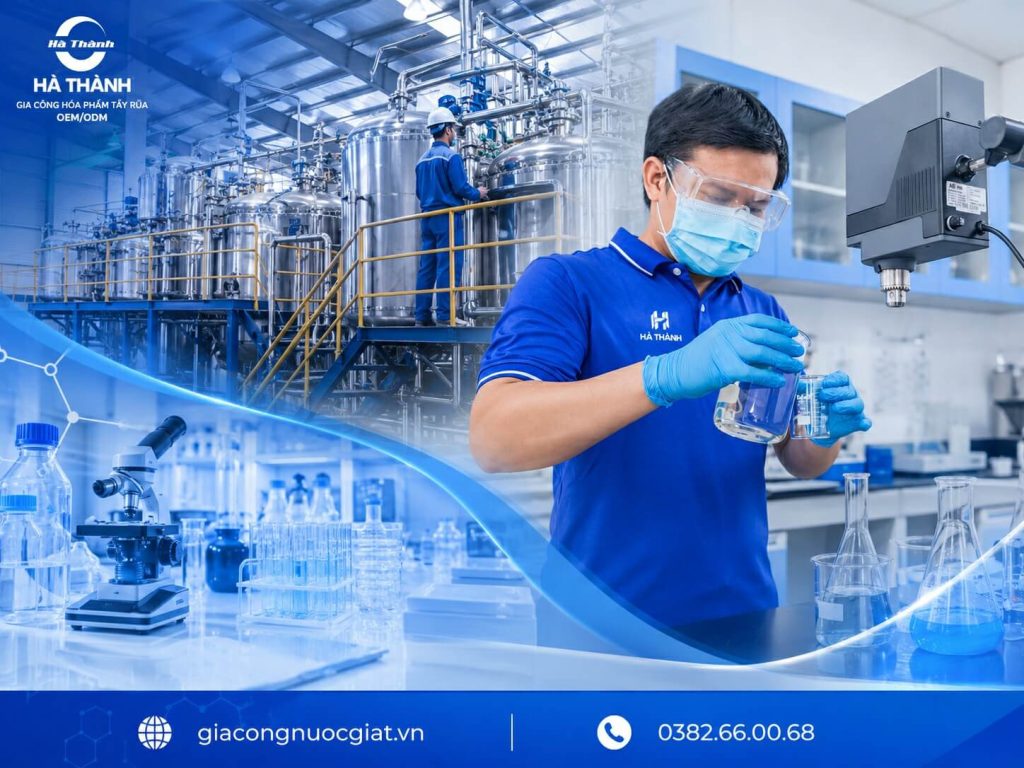 Quy trình gia công hóa phẩm tẩy rửa OEM/ODM Hà Thành