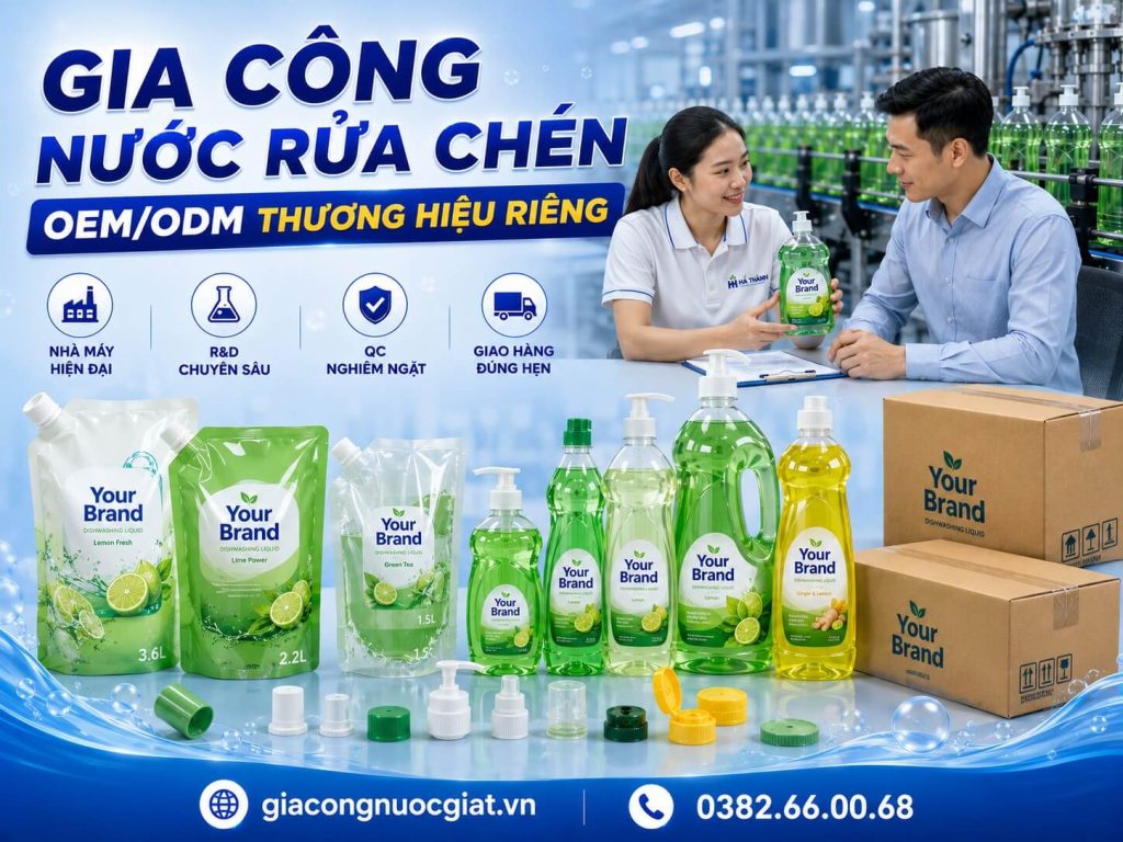 Sản xuất gia công nước rửa chén OEM ODM thương hiệu riêng tại Hà Thành