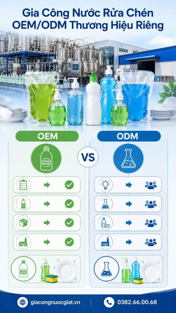 Sản xuất gia công nước rửa chén OEM ODM thương hiệu riêng tại Hà Thành